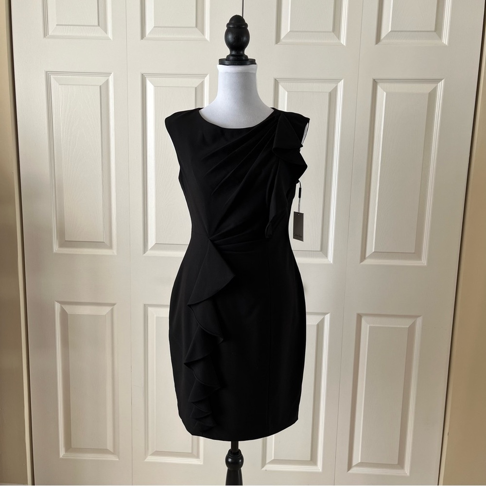 Calvin Klein Black Ruffle Mini Dress